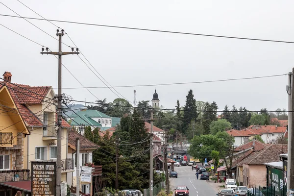 Ripanj Serbia Maj 2021 Główna Ulica Centrum Ripanj Sklepami Firmami — Zdjęcie stockowe