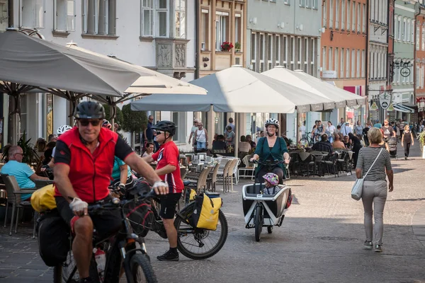 Villach Autriche Septembre 2021 Flou Sélectif Sur Divers Cyclistes Faisant — Photo