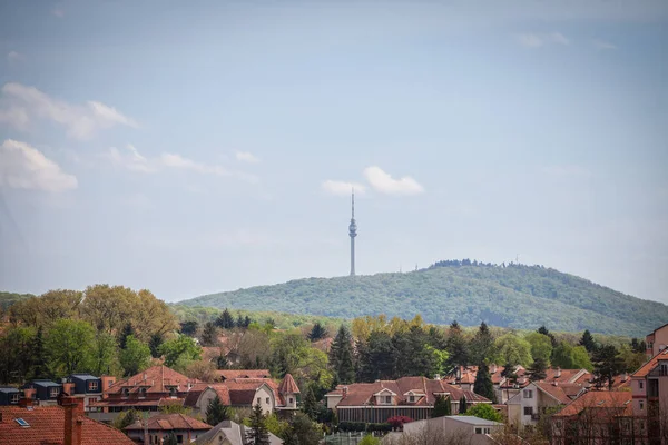 Panorama Banjica District Belgrade Serbia Avala Tower Background Also Called — Foto Stock