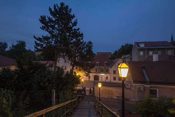 Zagreb Croacia Junio 2021 Desenfoque Selectivo Escaleras Escaleras Stube Franje — Foto de Stock