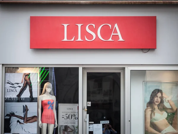 Belgrade Serbia August 2021 Lisca Logotypen Deras Butik Belgrad Lisca — Stockfoto