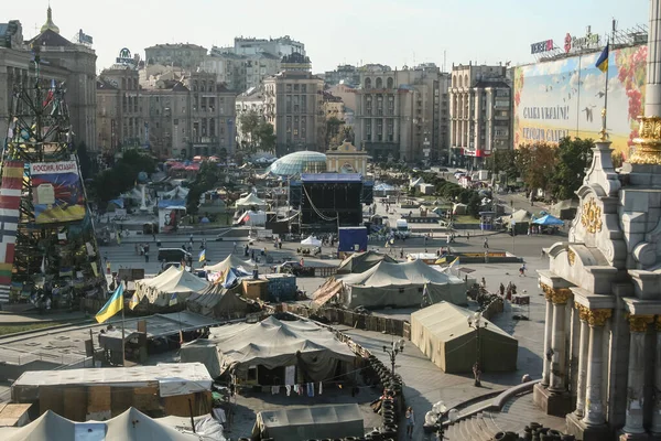 Kiev Ukraine Αυγουστου 2014 Πανόραμα Της Πλατείας Μαϊντάν Τις Τελευταίες — Φωτογραφία Αρχείου