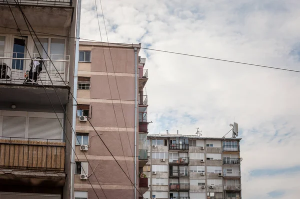 Communist Housing Buildings Decay Diplapidated Condition Belgrade Serbia Kind Towers — Stock Photo, Image