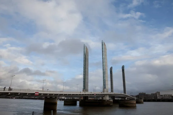Bordeaux France February Bruary 2022 Pont Jacques Chaban Delmas Bridge — 图库照片