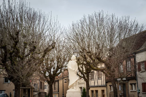 Bergerac Francia Febrero 2022 Desenfoque Selectivo Estatua Cyrano Bergerac Piedra — Foto de Stock