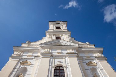 Panorama of the Catholic church of Saint Ana in Bela Crkva, also called rimokatolicka crkva svete ane, a major landmark of bela crkva, a city of Banat, the Serbian province of Vojvodina.