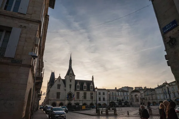 Libourne France February Bruary 2022 Place Abel Surchamp Square Medieval — 图库照片