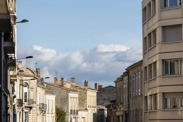 Selektive Unschärfe Auf Typischen Bordeaux Gebäuden Die Als Echoppes Bordelaises — Stockfoto