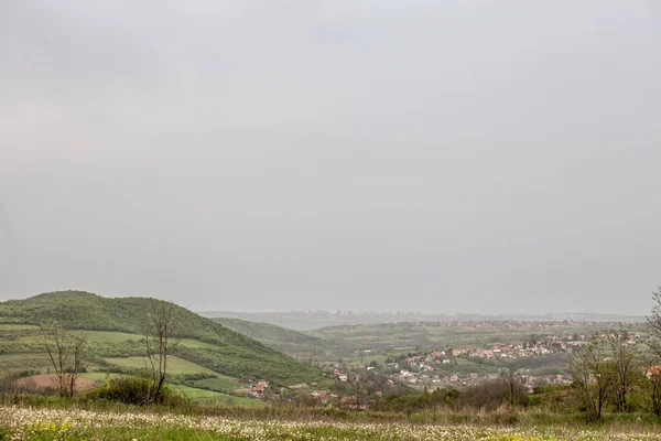 Panorama Del Paesaggio Rurale Del Villaggio Ripanj Con Insediamento Vozdovac — Foto Stock