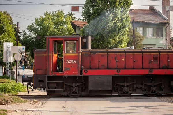 Smederevo Serbia July 2021 Kleinlokomotive Old Diesel Shunting Locomotive Passing — Stock fotografie