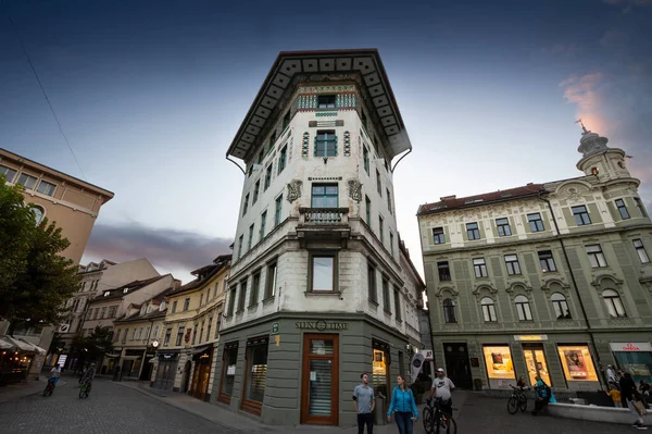 Ljubljana Slovenia Июнь 2021 Старые Австровенгерские Средневековые Здания Старом Городе — стоковое фото