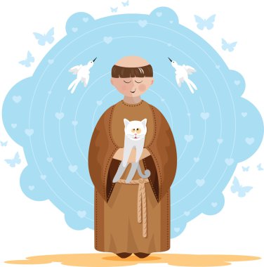 St francis assisi ile yavru kedi