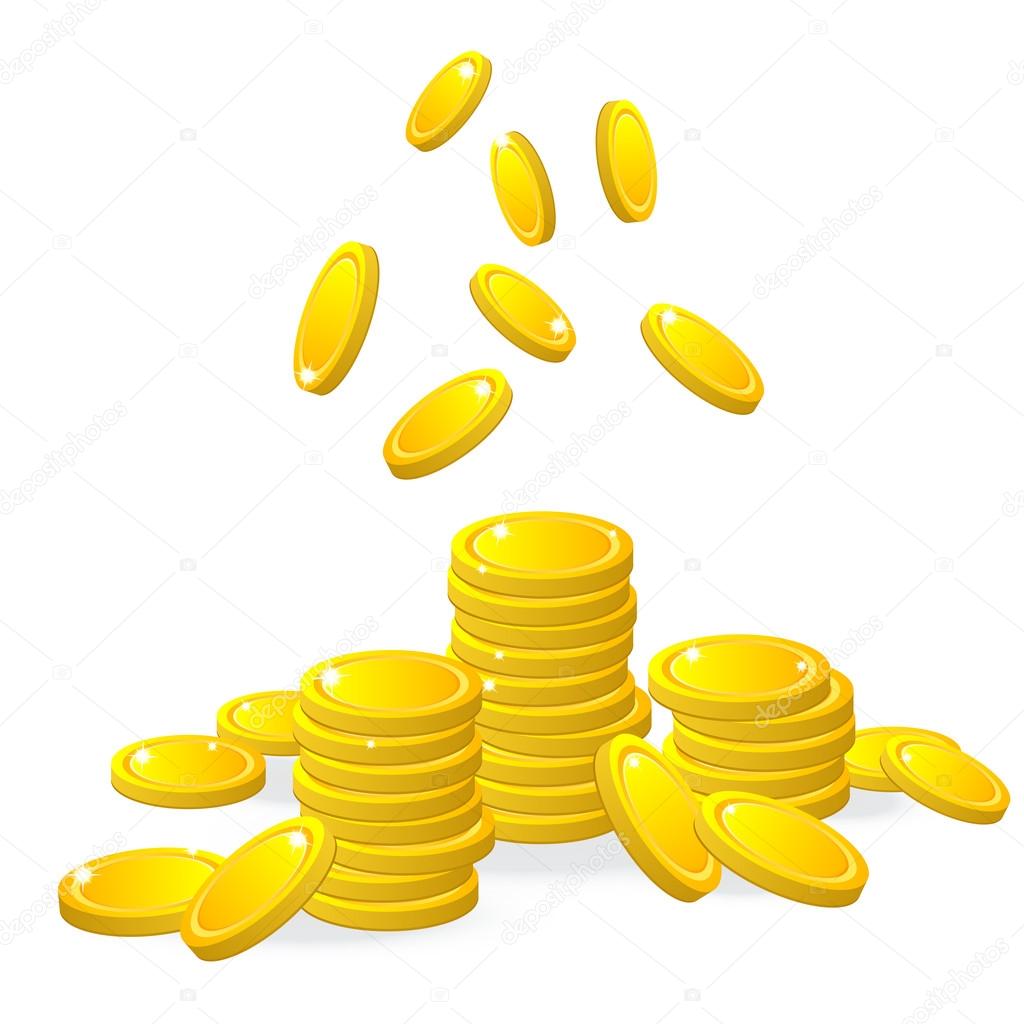 Gold coins, vector