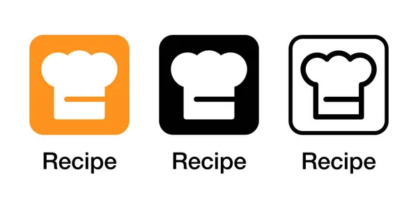 Кулінарний Рецепт Додаток Значок Векторний Дизайн Ілюстрація Матеріал — стоковий вектор