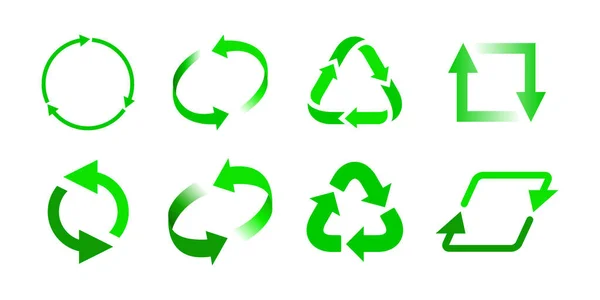 Recykling Cykl Zielony Ponowne Użycie Sortowane Śmieci Ikona Ilustracja Wektora — Wektor stockowy