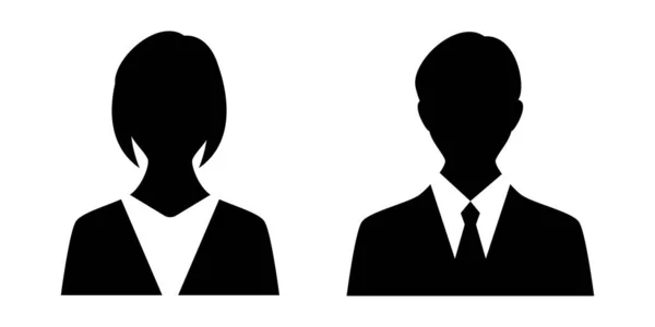 Business Avatar Profile Picture Male Female Vector Icon Set — Vector de stock