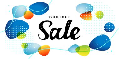 Yaz indirimi yaz dalgası açık mavi vektör illüstrasyon materyali