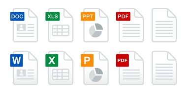 PC app document data extension vector icon material set