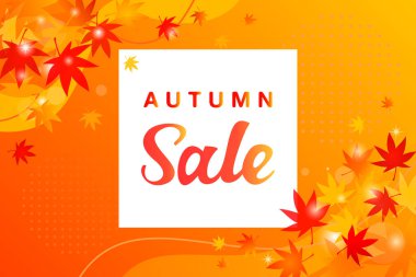 Autumn sale, autumn leaves image vector illustration background material