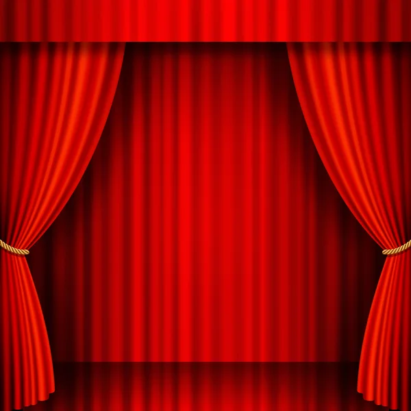 赤いベルベットのベクトルの劇場 — ストックベクタ