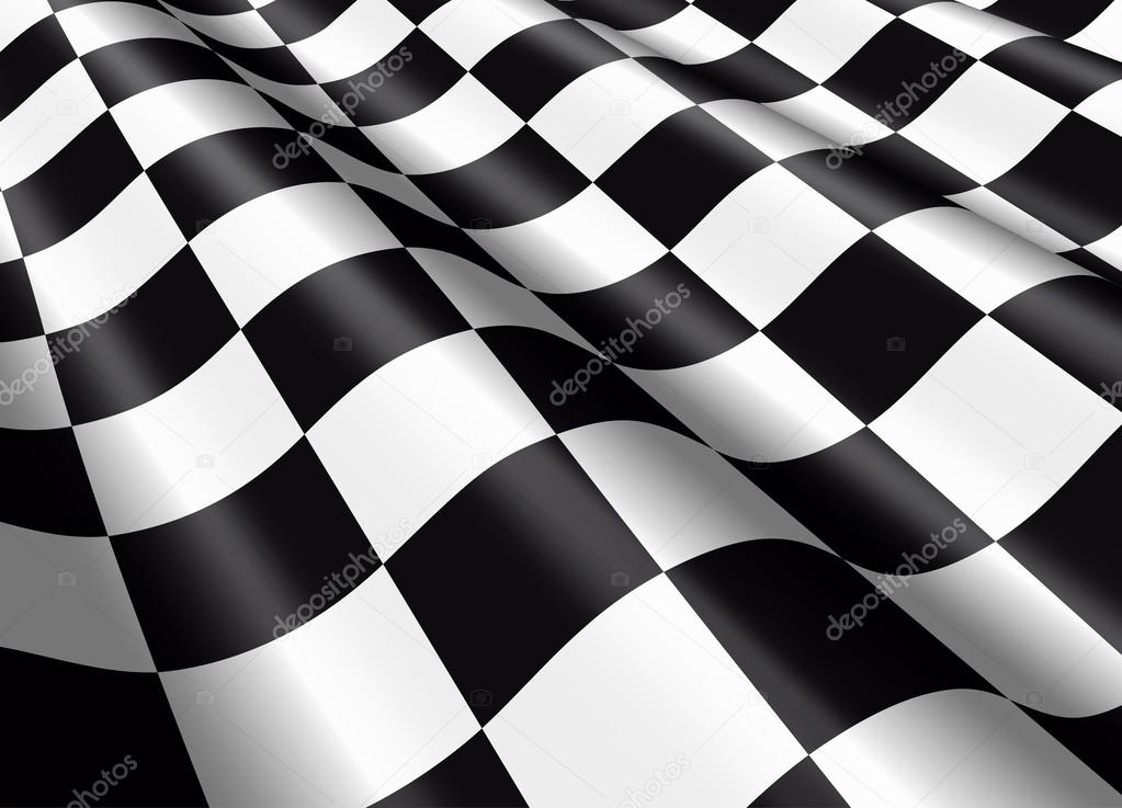Waving chequered flag