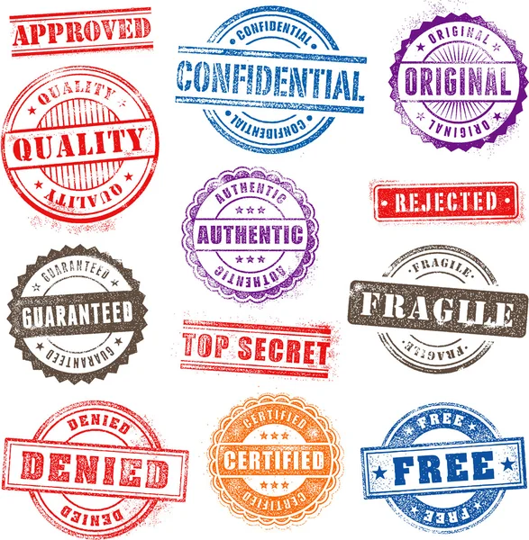 Grunge Commercial Stamps Set2 — Stock Vector