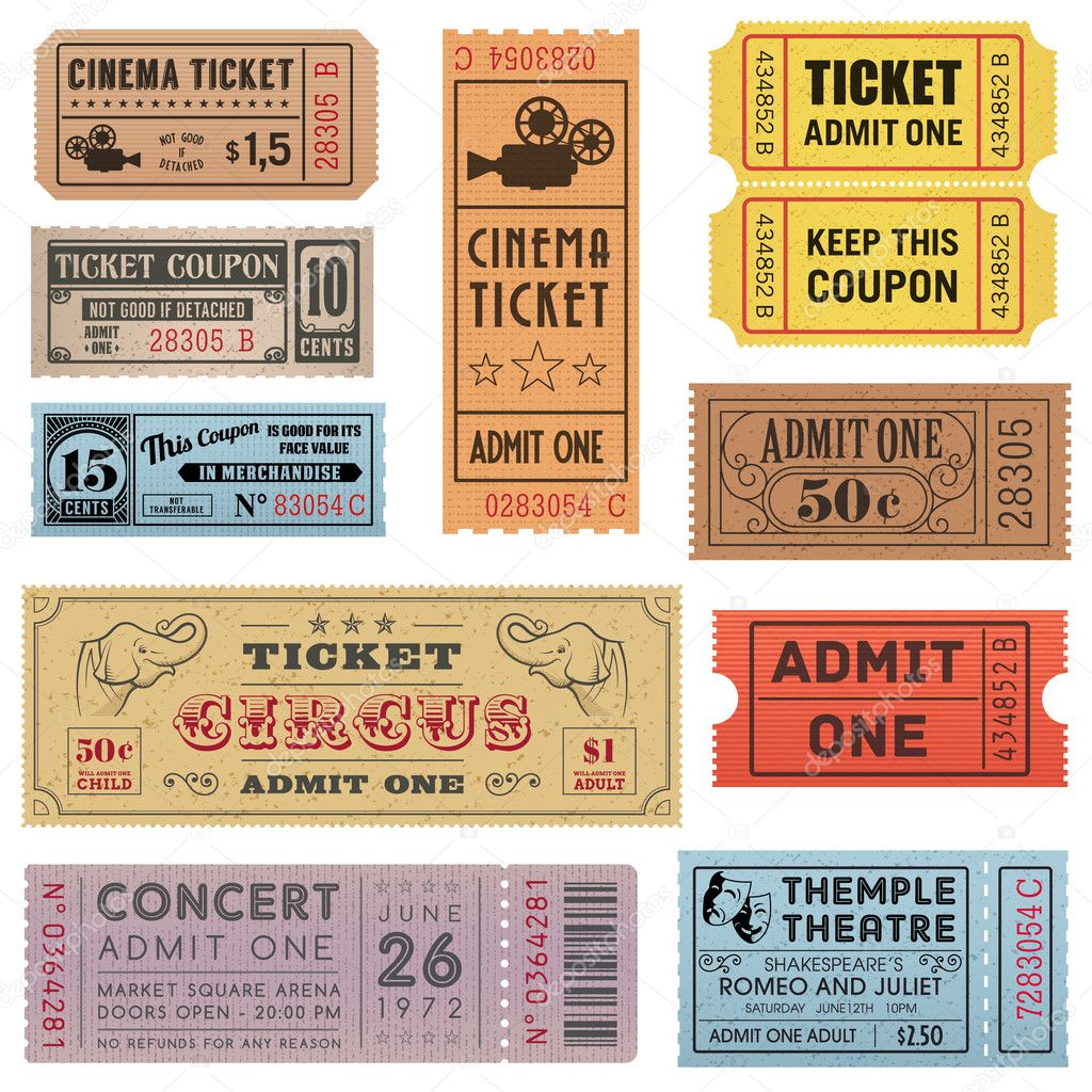 Grunge Vector Tickets Collection 1