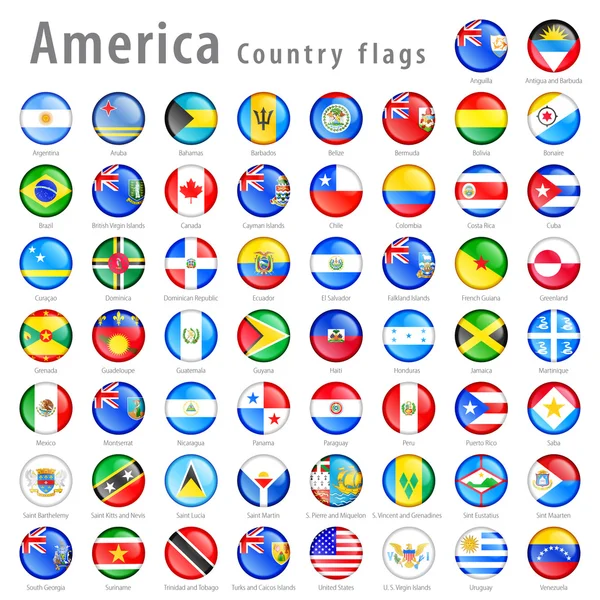 American Vector flag Button Set — Stock Vector