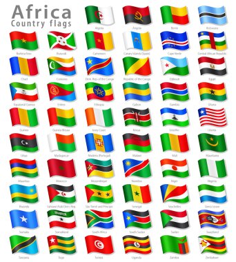vektör Afrika ulusal bayrak kümesi