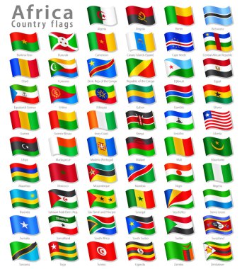 Vector African National Flag Set clipart