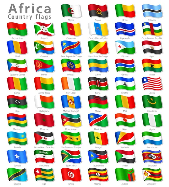 Vector Africano Bandera Nacional Set — Vector de stock