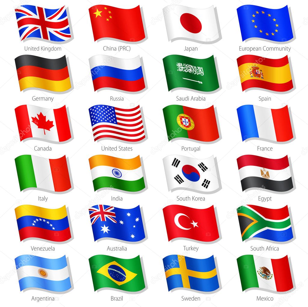 World Top Countries Vector National Flags
