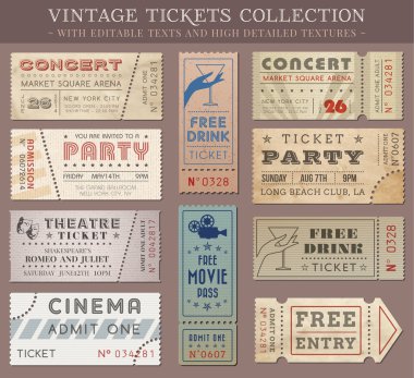 Vector Grunge Cinema tickets