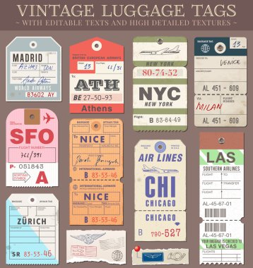 Vector Luggage Tags clipart