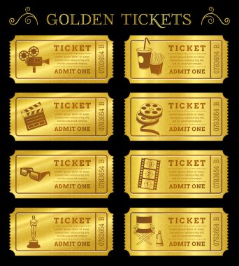 Golden vektör sinema biletleri