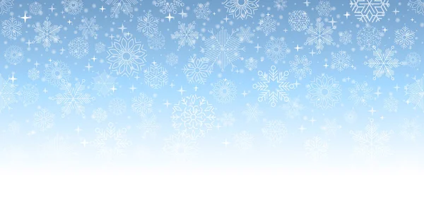 Christmas Snow Falling Snowflakes Light Background Snowfall Vector Illustration Eps — Stock Vector