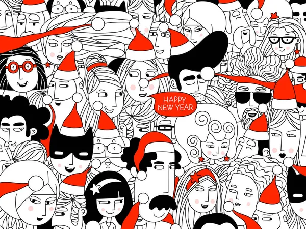 Χριστούγεννα Άνθρωποι Των Μέσων Κοινωνικής Δικτύωσης Μοτίβο Φόντο — Διανυσματικό Αρχείο