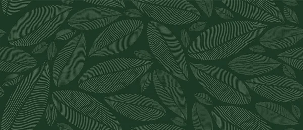 Papel Parede Folha Tropical Design Padrão Folhas Natureza Luxuosa Artes — Vetor de Stock