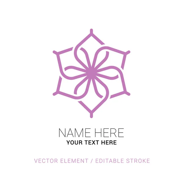 Vector Line Minimal Decoration Design Elements Set Ροζ Λουλούδια Και — Διανυσματικό Αρχείο