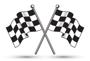 Vector checkered flags - reached the goal. Gradient free clipart