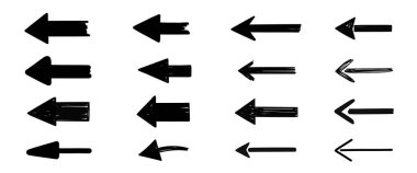 Grunge ok vektörü. Grunge ok fırçası. Grunge ok boyası.