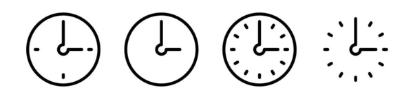 Vector Time Clock Ícones Set Clocks Ícone Coleção Design Conjunto —  Vetores de Stock