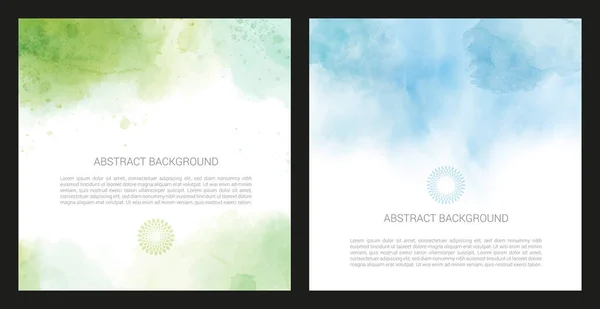 Set Von Hellen Bunten Vektor Aquarell Pinsel Hintergrund Design Elemente — Stockvektor