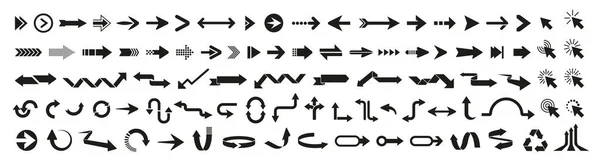 Pfeil Symbol Gesetzt Pfeil Cursor Sammeln Sie Verschiedene Pfeile Zeichen — Stockvektor