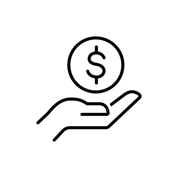 Spara Pengar Ikonen Lön Pengar Investera Finansiering Hand Innehav Dollar — Stock vektor
