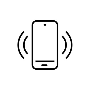 Uygulamalar ve web siteleri için akıllı telefon / cep telefonu titreşimli veya çalan düz vektör simgesi