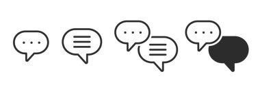 Sohbet vektörü simgesi. Konuşma balonu konuşma ikonu. Boş baloncuk vektör tasarım elementleri