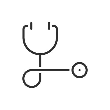 ince çizgi stetoskop simgesi beyaz arka plan üzerinde