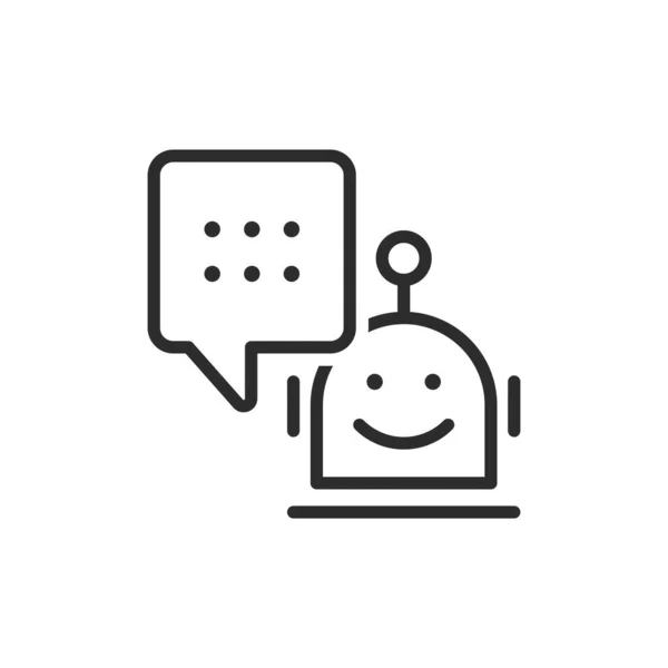 Chat Bot Icono Vector Signo Línea Delgada Ilustración Del Símbolo — Vector de stock