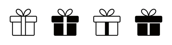 Obecna Ikona Pudełka Prezentów Wyizolowane Elementy Wektorowe Boże Narodzenie Prezent — Wektor stockowy